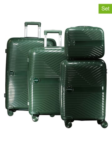 Geographical Norway 4-delige hardcase-trolleyset "Sarovel" groen