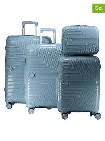 Geographical Norway 4tlg. Hardcase-Trolleyset "Sarovel" in Hellblau