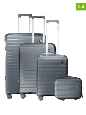 Geographical Norway 4tlg. Hardcase-Trolleyset "Solvable" in Anthrazit