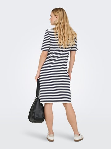 JDY Kleid "Isa" in Weiß/ Dunkelblau