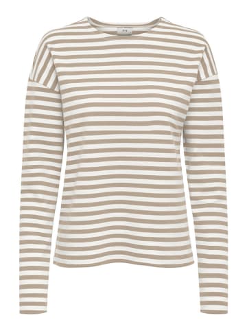 JDY Longsleeve "Isa" in Beige/ Weiß
