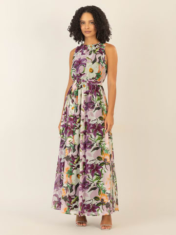 APART Kleid in Aubergine/ Hellgrün