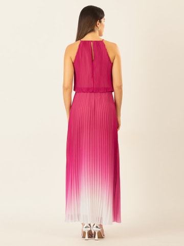 APART Plisseekleid in Pink/ Weiß