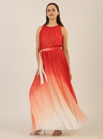 APART Plisseekleid in Koralle/ Weiß