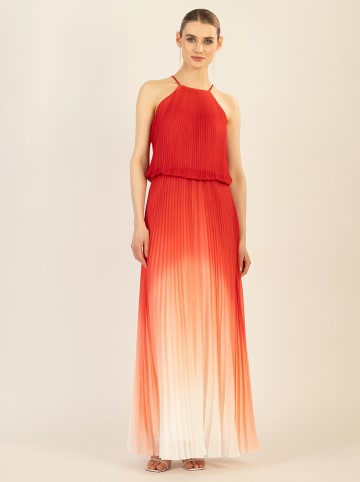 APART Plisseekleid in Rot/ Weiß