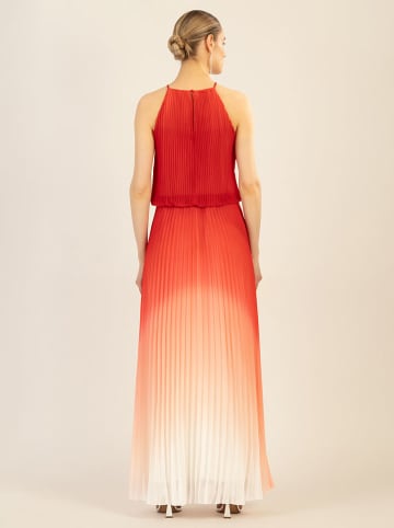 APART Plisseekleid in Rot/ Weiß