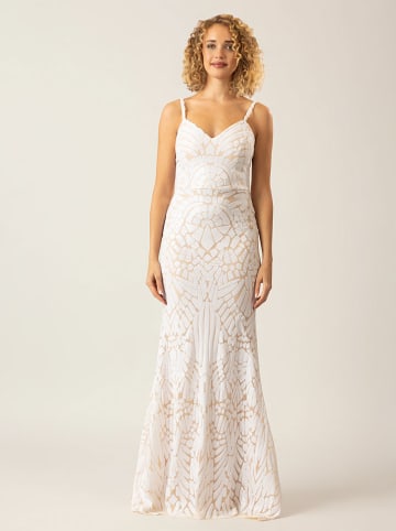 APART Paillettenkleid in Weiß/ Beige