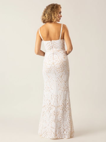 APART Paillettenkleid in Weiß/ Beige