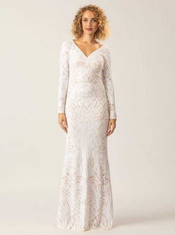 APART Paillettenkleid in Weiß/ Beige
