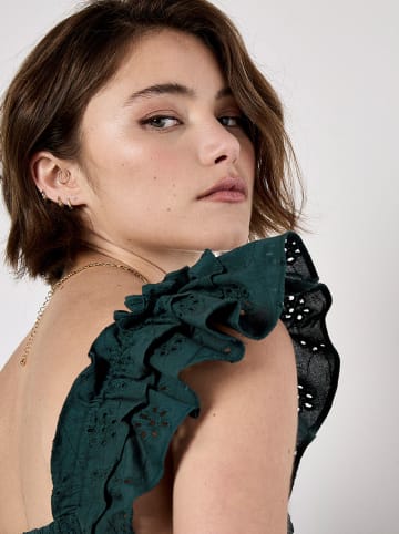 Apricot Kleid in Grün