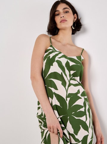 Apricot Kleid in Creme/ Grün