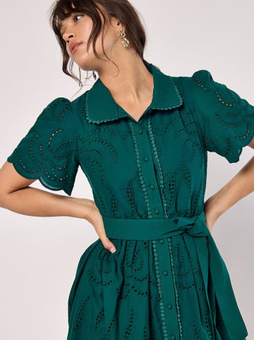 Apricot Kleid in Grün