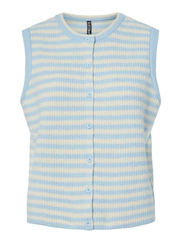 Pieces Gebreide gilet "Pcmalou" lichtblauw