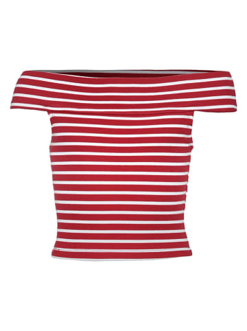 Blue Effect Top in Rot/ Weiß