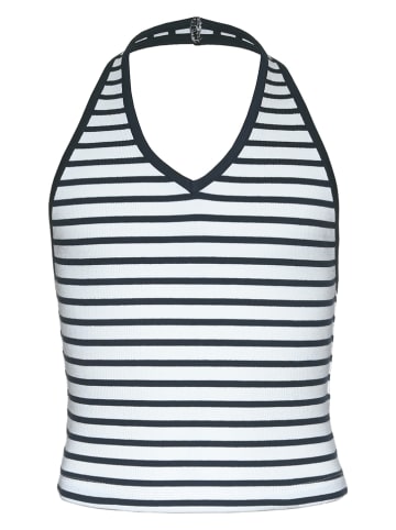 Blue Effect Top wit/donkerblauw