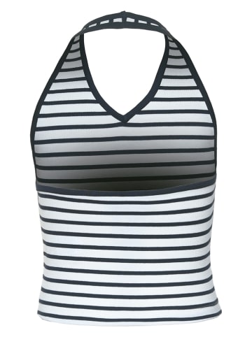 Blue Effect Top in Weiß/ Dunkelblau