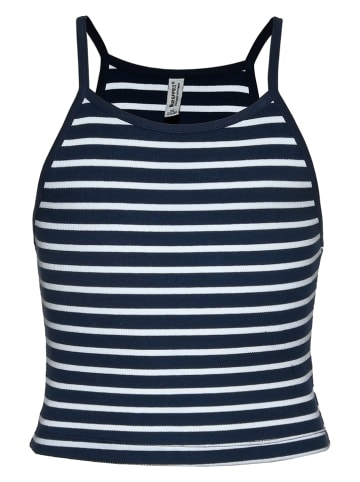 Blue Effect Top in Dunkelblau/ Weiß