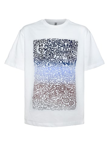 Blue Effect Shirt in Weiß