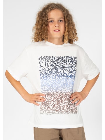 Blue Effect Shirt in Weiß