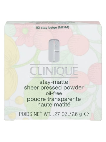 Clinique Poeder "Stay-Matte Sheer Pressed Powder - #03 Stay Beige (MF/M)", 7,6 g