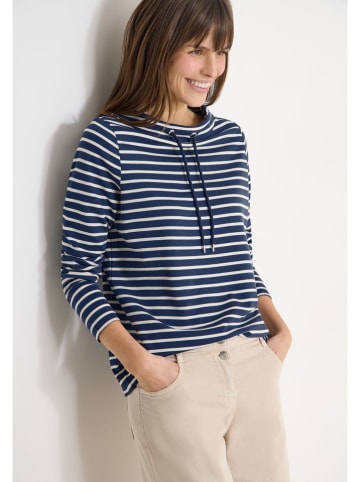 Cecil Sweatshirt in Dunkelblau/ Weiß
