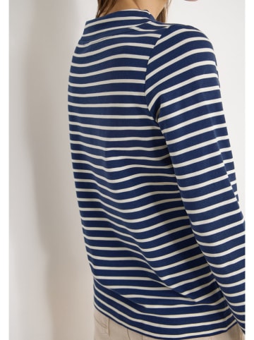 Cecil Sweatshirt in Dunkelblau/ Weiß