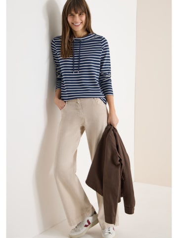 Cecil Sweatshirt in Dunkelblau/ Weiß