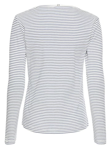 Camel Active Longsleeve in Weiß/ Dunkelblau