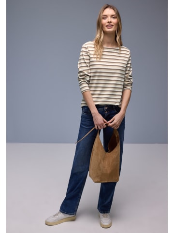 Street One Koszulka w kolorze szarobrązowo-biało-beżowym