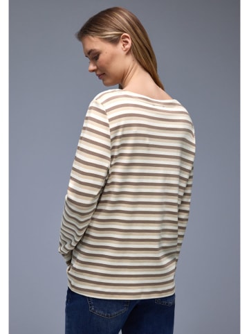 Street One Koszulka w kolorze szarobrązowo-biało-beżowym