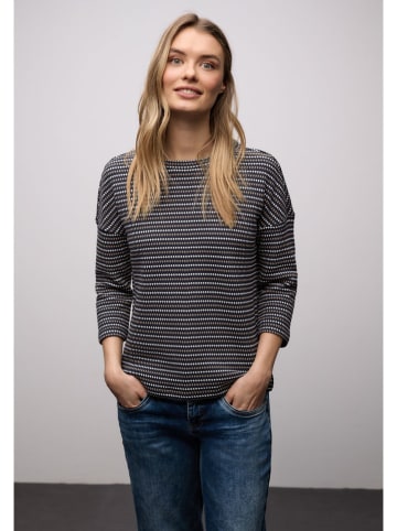 Street One Longsleeve donkerblauw/taupe