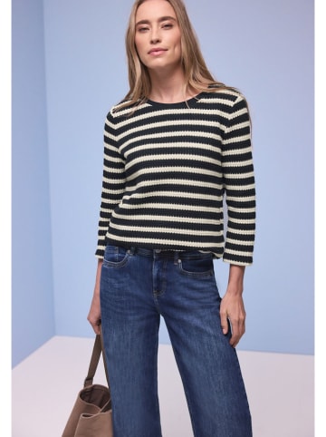 Street One Sweter w kolorze granatowo-białym