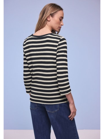 Street One Sweter w kolorze granatowo-białym