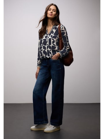 Street One Bluzka w kolorze granatowo-białym