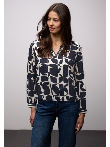Street One Bluzka w kolorze granatowo-białym