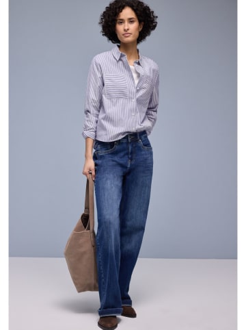 Street One Hemd in Dunkelblau/ Weiß