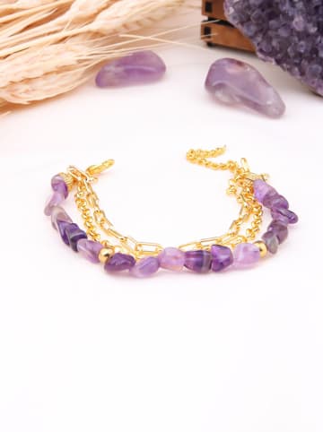 L'Atelier de Gaia Pozłacana bransoletka z ametystem