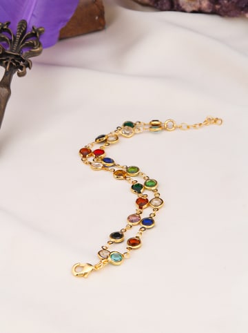 L'Atelier de Gaia Pozłacana bransoletka z kryształami