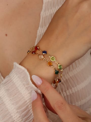 L'Atelier de Gaia Vergulde armband met kristallen