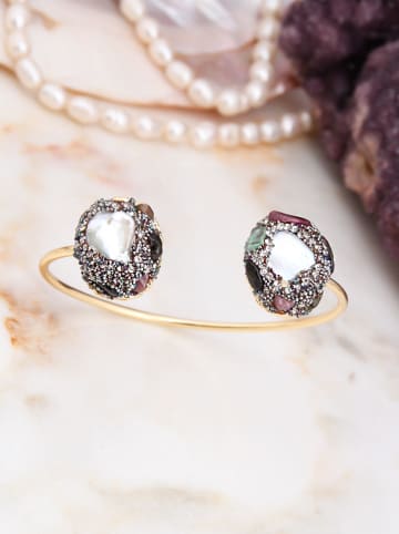 L'Atelier de Gaia Vergold. Armspange mit Perlen und Edelsteinen