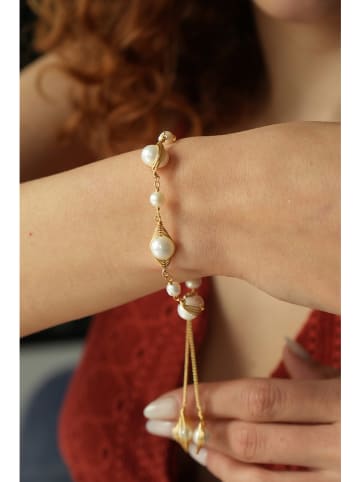 L'Atelier de Gaia Vergulde armband met parels