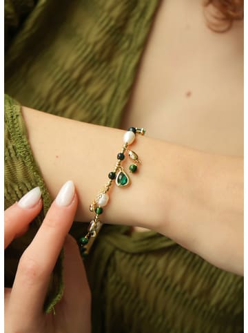 L'Atelier de Gaia Vergold. Armband mit Perlen und Edelsteinen