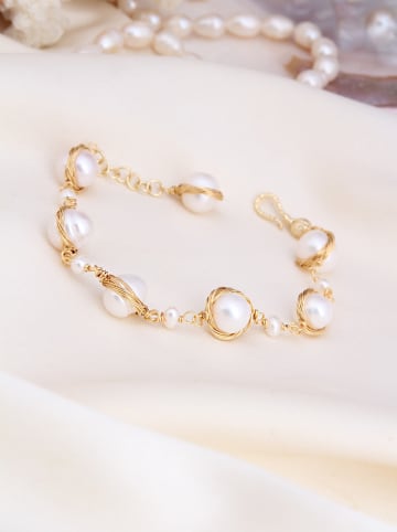 L'Atelier de Gaia Vergulde armband met parels