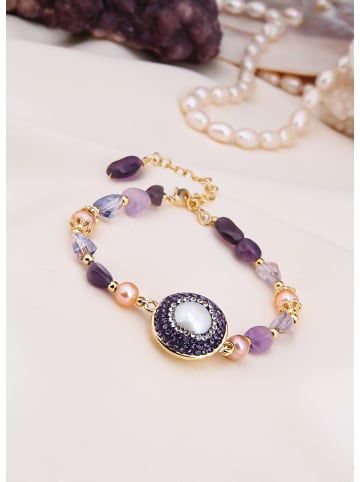 L'Atelier de Gaia Vergold. Armband mit Perlen und Edelsteinen