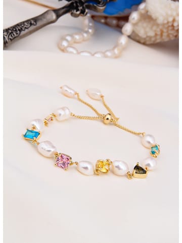 L'Atelier de Gaia Vergold. Armband mit Perlen und Edelsteinen
