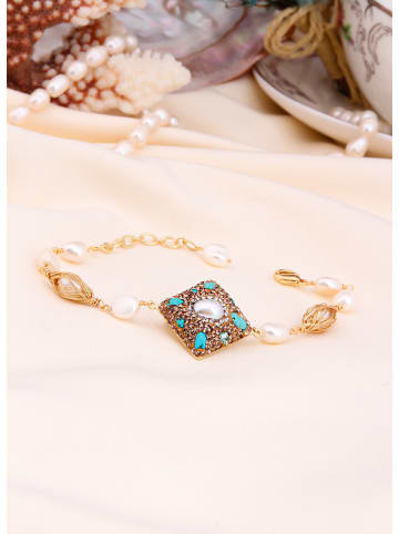L'Atelier de Gaia Vergold. Armband mit Perlen und Edelsteinen