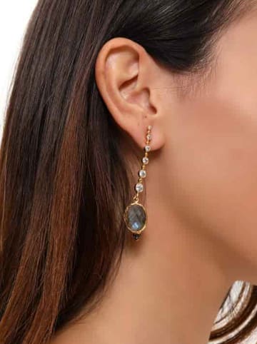 L'Atelier de Gaia Vergulde oorstekers met edelstenen