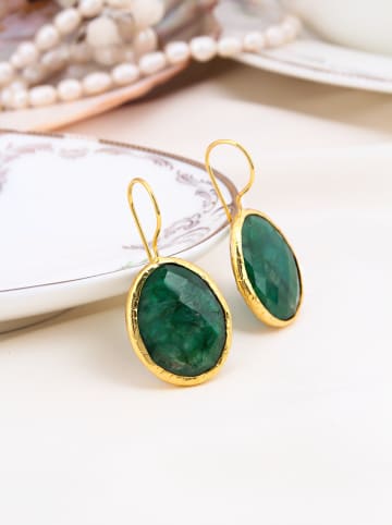 L'Atelier de Gaia Vergulde oorringen met edelstenen