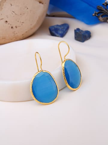 Pierres delicates Pozłacane kolczyki z kocim okiem