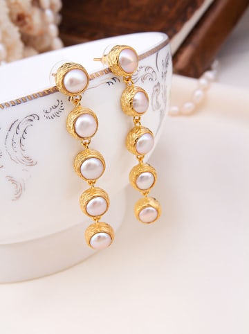 L'Atelier de Gaia Vergulde oorstekers met parels